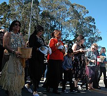 On 22 October 2017 the Presidio of Monterey hosted tribal nations in a repatriation and reburial ceremony of Native American remains in the local cemetery. The remains of 17 Native Americans and over 300 funerary objects discovered between 1910-1985 were laid to rest. Native American Repatriation & Burial at Presidio of Monterey 16 (37858051102).jpg