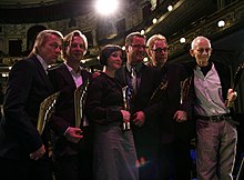 Stefan Bachmann (2.v.l.), für die beste Regie („Verbrennungen“ von Wajdi Mouawad, Akademietheater) mit dem Nestroy-Theaterpreis 2008 ausgezeichnet