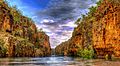 * Nomination Katherine Gorge in Nitmiluk National Park, Northern Territory (by Baz2121) --SHB2000 09:18, 8 November 2022 (UTC) * Decline  Oppose Sky looks overprocessed and unnatural. --BigDom 07:47, 13 November 2022 (UTC)