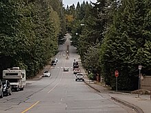 Noons Creek Drive and Falcon Drive are typical collector roads in Port Moody, British Columbia, Canada. Noons Creek Drive in Port Moody, BC.jpg