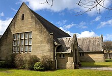 The Pirrie Hall to the south of the church Old West Kirk Pirrie Hall 18.jpg