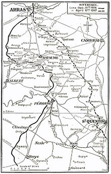 German retirement to the Hindenburg Line, March, 1917 Operation Alberich, March, 1917.jpg