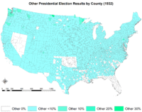 Map of "other" presidential election results by county.