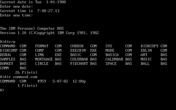 EXE2BIN.EXE in IBM PC DOS 1.10