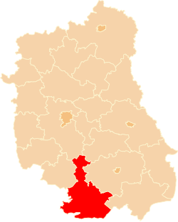Piirikunnan sijainti Lublinin voivodikunnan kartalla