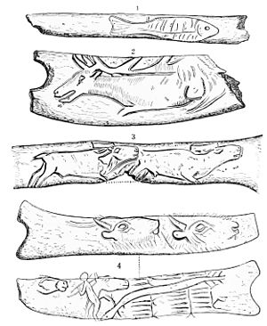 PSM V44 D647 Delineations on pieces of antler.jpg