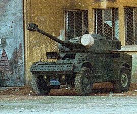 AML-90 of the Lebanese Army in Beirut, 1982.