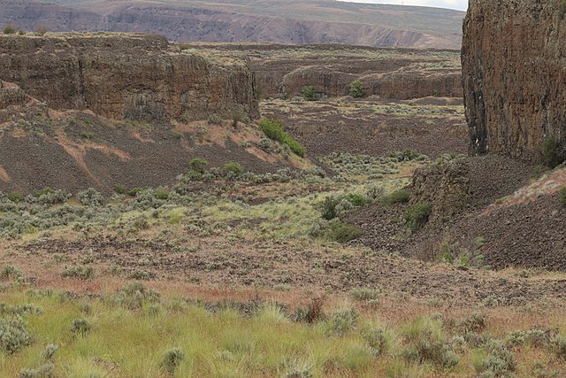 This side canyon of Grand Coulee in Washington was carved by the Missoula floods.