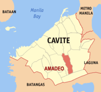 Peta menunjukkan lokasi Amadeo