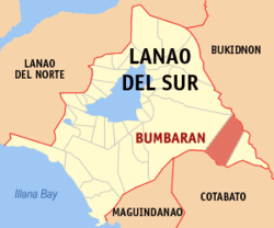 Mapa de Lanao del Sur con Amai Manabilang resaltado