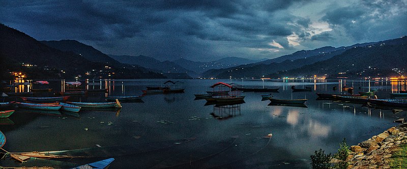 File:Phewa Lake By Night.jpg