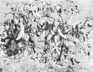 Bloem van kaardenbol, inv. 2538v, ca. 1440-1450, pen, bister en sporen van potlood op papier, 21,5 × 28,5