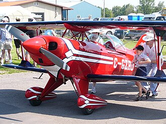 The Aerotek-built Pitts Special S-1T is equipped with a Lycoming AEIO-360-A1E. Pitts Special S-1T C-GZRO 02.JPG