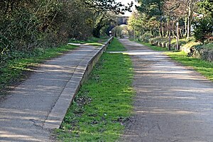 Platform and bridge, formerly Thurstaston Station (geograph 2866076).jpg