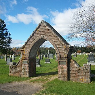 Cemetery in Point de Bute, New Brunswick, near where the first Methodist church stood. PointDeButeLychGate.jpg