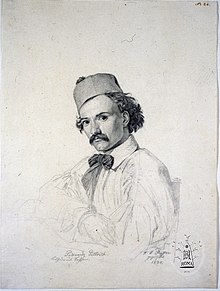 Porträt Ferdinand Pettrich, gezeichnet von Herman Wilhelm Bissen, Rom 1834.jpg