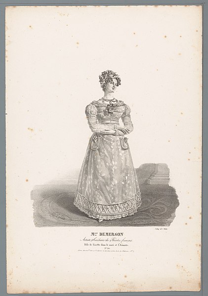 File:Portret van Anne Demerson als Lisette in de komedie Le Mari et l'Amant M.lle Demerson (titel op object) Portretten van acteurs van Parijse theaters (serietitel), RP-P-1905-6230.jpg