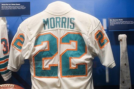 RB Mercury Morris's 1972 jersey at the Pro Football Hall of Fame