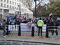 Protestors iin Whitehall, opposite Downing Street, Westminster (borough), London in November 2011.