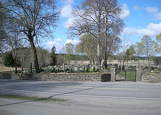 Riksväg 22 vid Båstads kyrka.