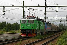 Green Cargo operates TRAXX locomotives from Bombardier Transportation Rc4 1197 + Rc4 1169 Ockelbo 13.08.08.JPG