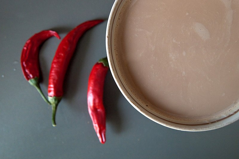 File:Red chili peppers, Coffee with milk, Rostov-on-Don, Russia.jpg