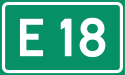 Vegnummerskilt riksveg E 18