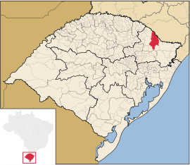 Location of Vacaria in Rio Grande do Sul