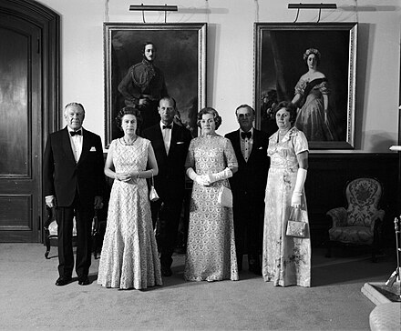 The Queen at Government House, Brisbane, during her Silver Jubilee tour of Australia