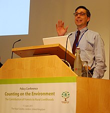 Gerald Shively presenting at the June 15, 2011 policy conference "Counting on the Environment," held at The Royal Society, in the UK. Royal society 2011.jpg