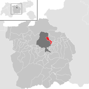 Lage der Gemeinde Rum (Tirol) im Bezirk Innsbruck-Land (anklickbare Karte)