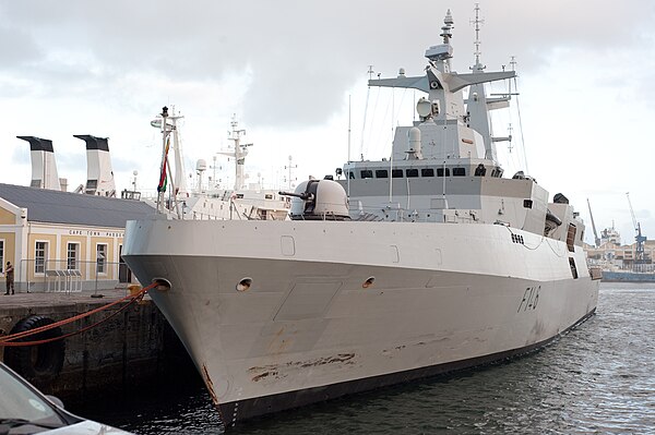 SAS Isandlwana docked at the V&A Waterfront, Cape Town