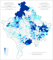 Shpërndarja e serbëve në Kosovë dhe Metohi sipas vendbanimeve 1961.