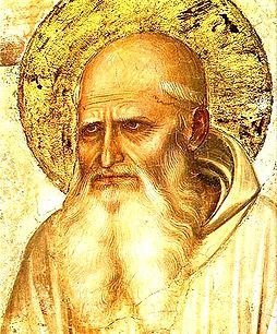 Sv. Romuald (freska, vytvořil Fra Angelico, klášter San Marco ve Florencii)