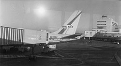 A jetliner on the apron