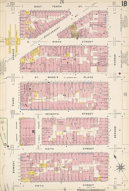 Hall Place on a map published in 1903 Sanborn Manhattan V. 2 Plate 18 publ. 1903.jpg
