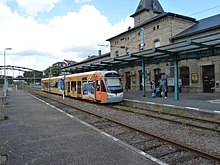 Tram-train en gare de Sarreguemines.