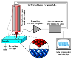 Scanning tunneling microscope schematic