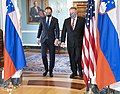 Mike Pompeo in Anže Logar v Washingtonu.