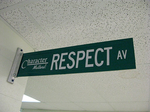 Sign in hallway Respect August 25, 2008