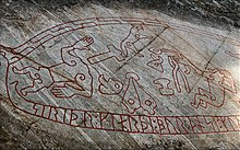 Detail of the Ramsund Sigurd stone, c. 1030 Sigurdsristningen.JPG