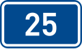 Sign of 1st class road 25 in the Czech Republic