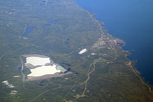 Taconite heaps in Silver Bay