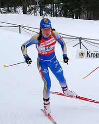 Sofia Domeij during the Biathlon World Cup 2008 in Ostersund.