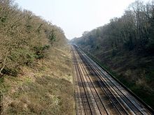 Sonning Cutting today, with a down train approaching the scene of the accident. Sonning cut.jpg