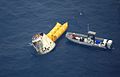 2012年5月31日潜水队固定返回的“龙”飞船。
