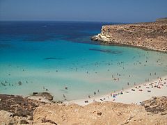 L'île de Lampedusa au sud de la Sicile.