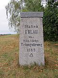 Totality of Royal Saxon triangulation (European degree measurement in the Kingdom of Saxony);  Station 99 Erlau: triangulation column