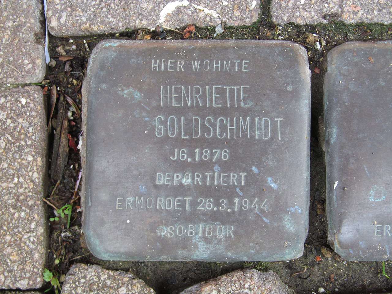 der Stolperstein für Henriette Goldschmidt