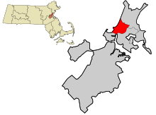 Suffolk County Massachusetts incorporated and unincorporated areas Chelsea highlighted.svg
